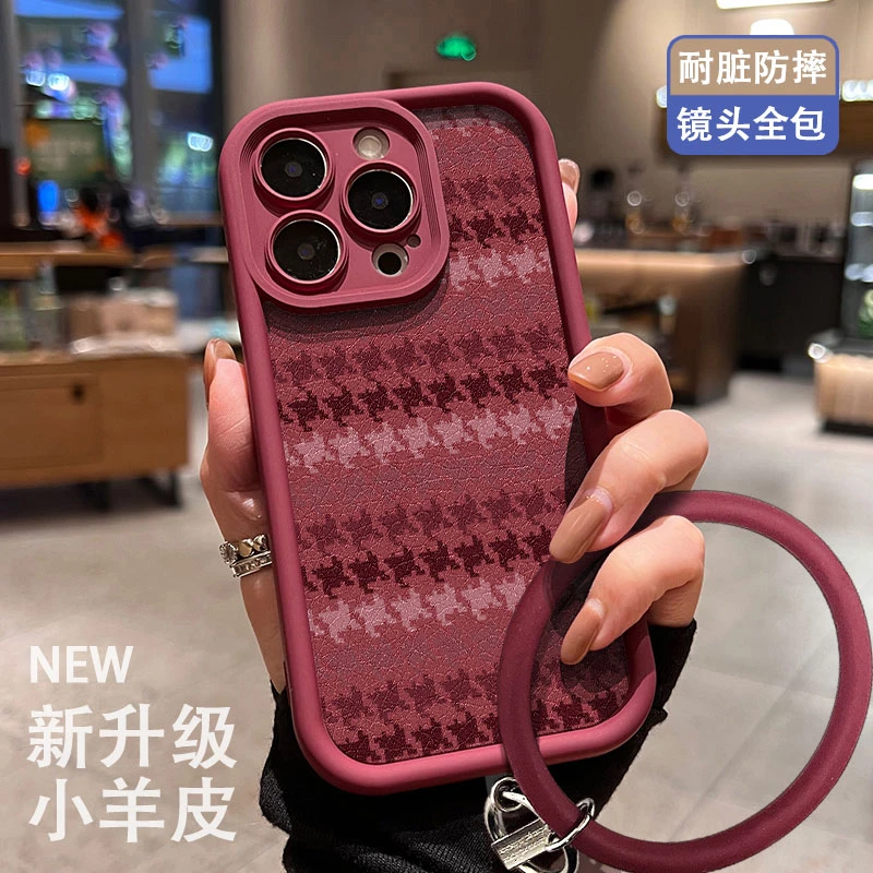苹果华为oppo小米vivo新款全包防摔高颜值经典时尚小羊皮手机壳女