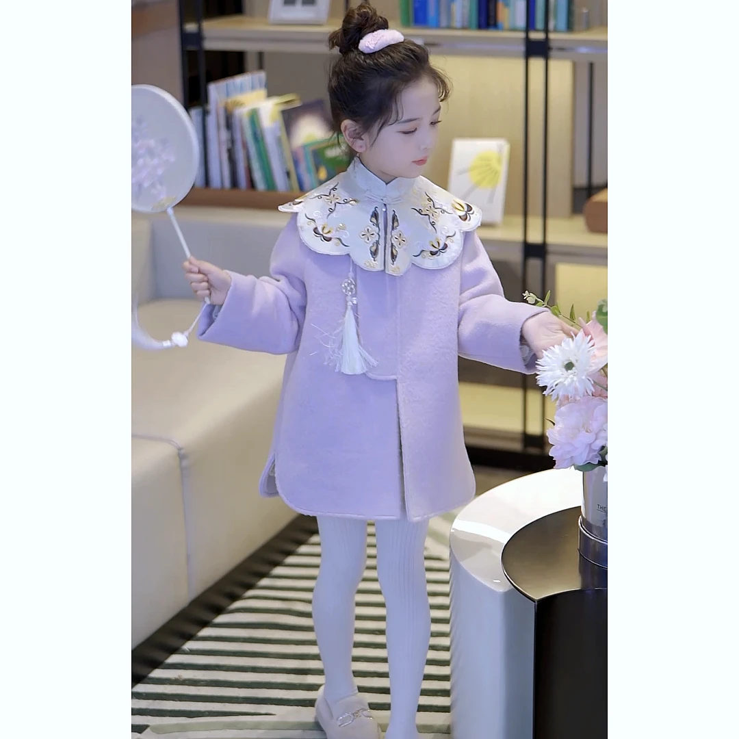 媛媛公主【云肩可拆卸】2023冬女童中大童国风羽绒服13408Q162