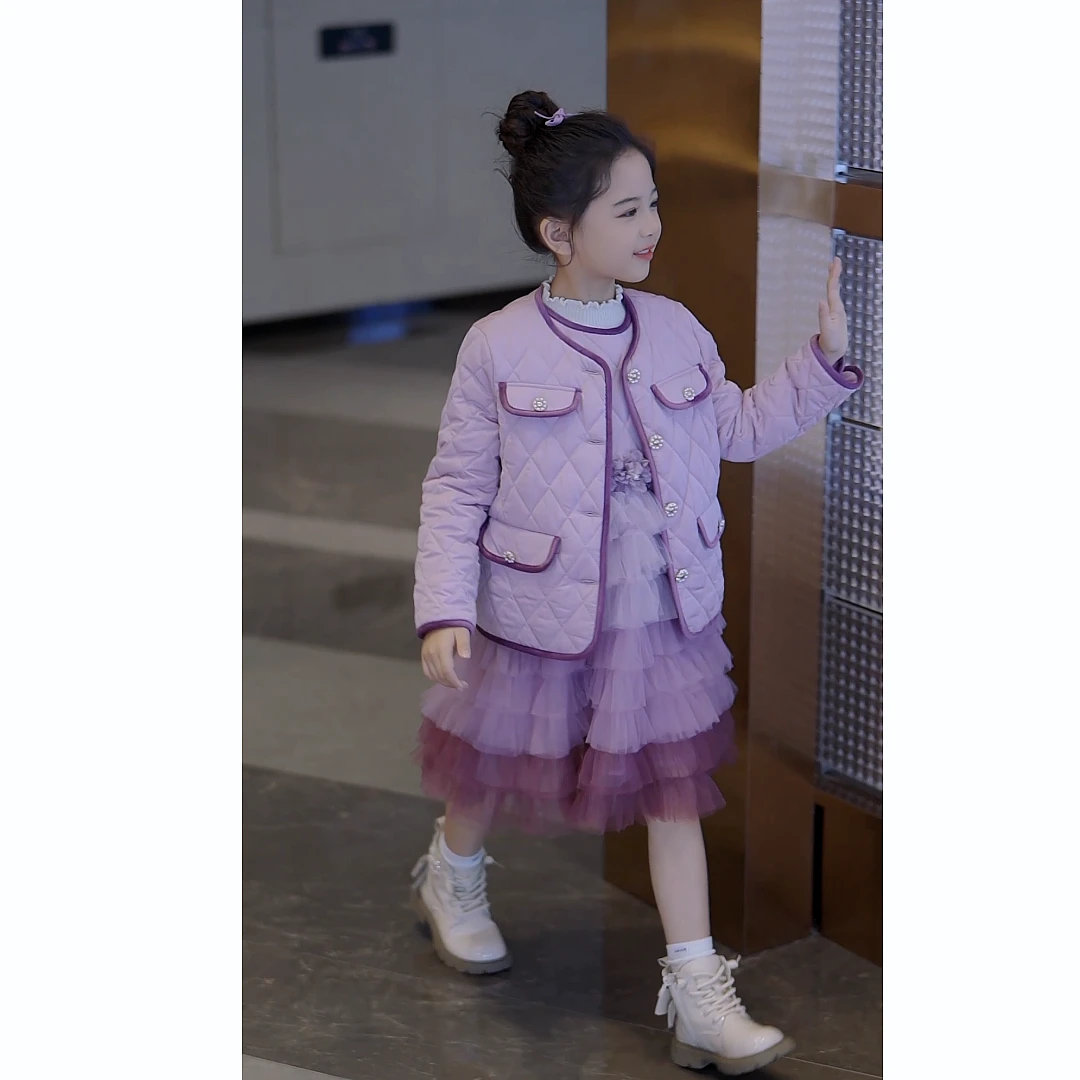 媛媛公主2023冬【夹棉加厚】女童亲子小香外套13416R323、13463R361