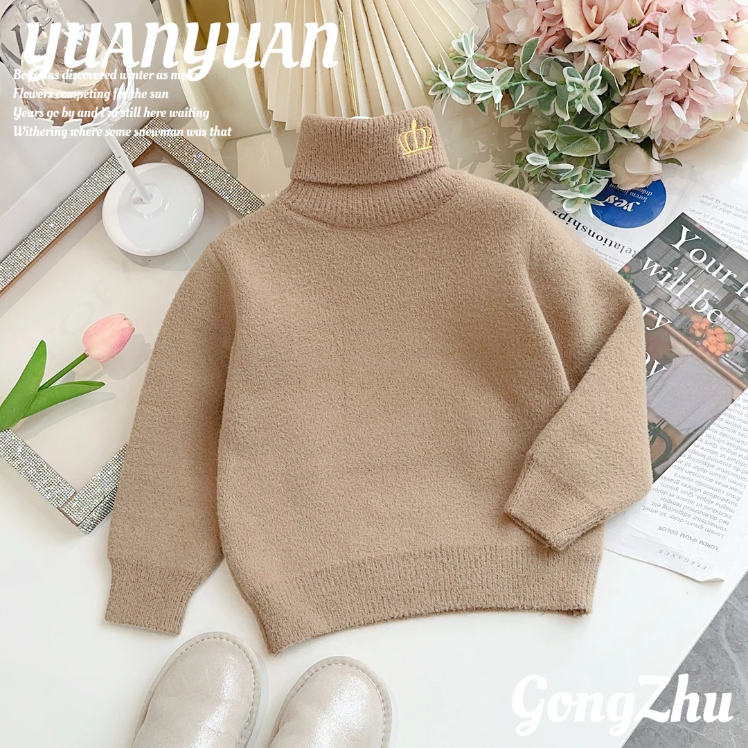 媛媛公主【皇冠】2023冬女童中大童多色加厚高领毛衣63414T941