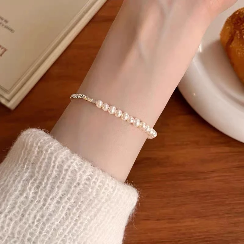 钛钢手链 珠珠碎银几两手链小众设计百搭简约冷淡风女高级感ins