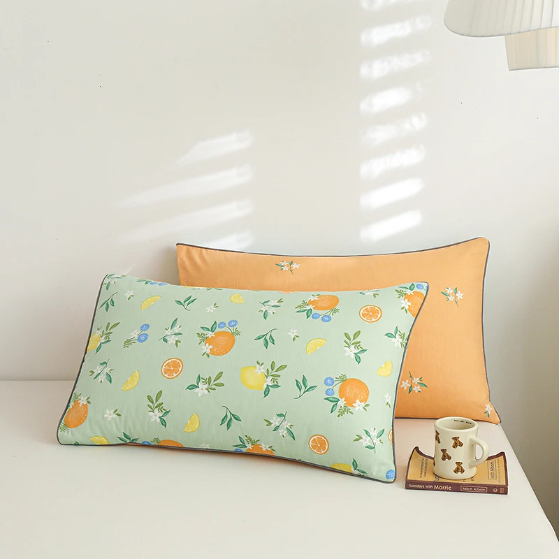 清下架花型全棉夹棉枕套一对装纯棉枕套加厚成人枕头套两只单人