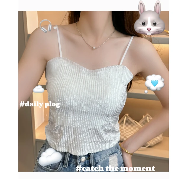 夏季吊带背心女内搭带胸垫修身显瘦外穿洋气上衣女背心打底