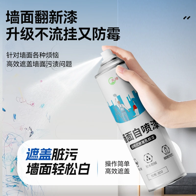 天缘【B】墙面自喷漆手动白色自喷漆