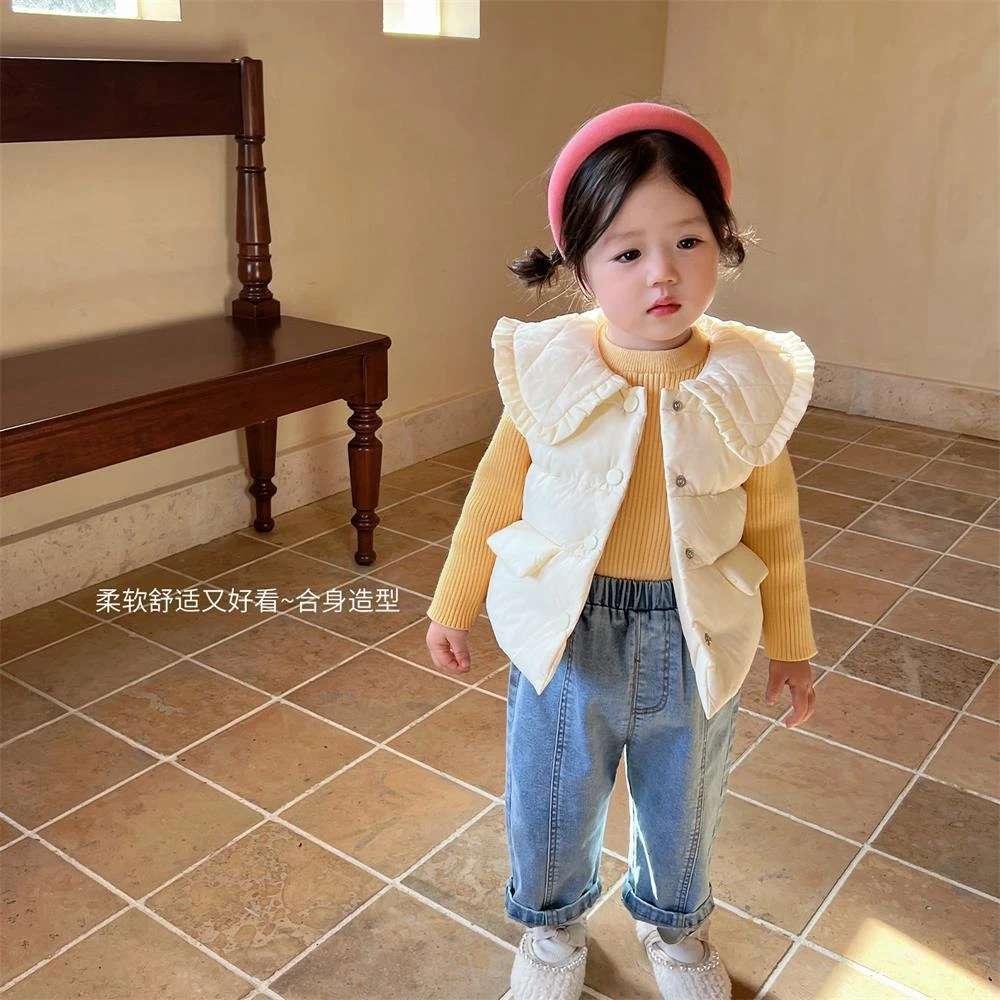女童打底衫宝宝秋装上衣针织毛衣女新款洋气冬季保暖纯色内搭超萌