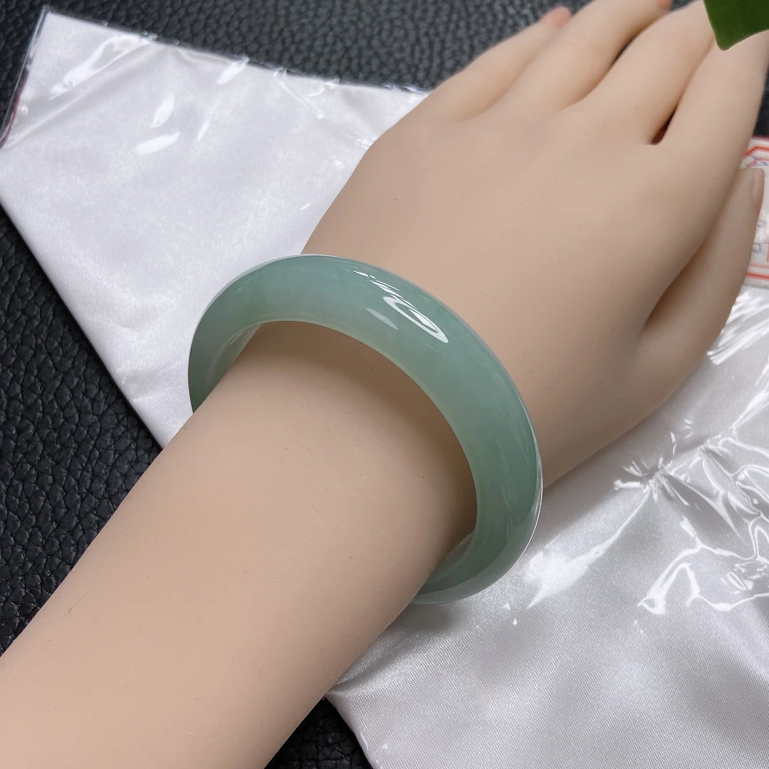 54正圈缅甸天然翡翠a货手镯老坑冰种时尚百搭少女妈妈玉镯A30688