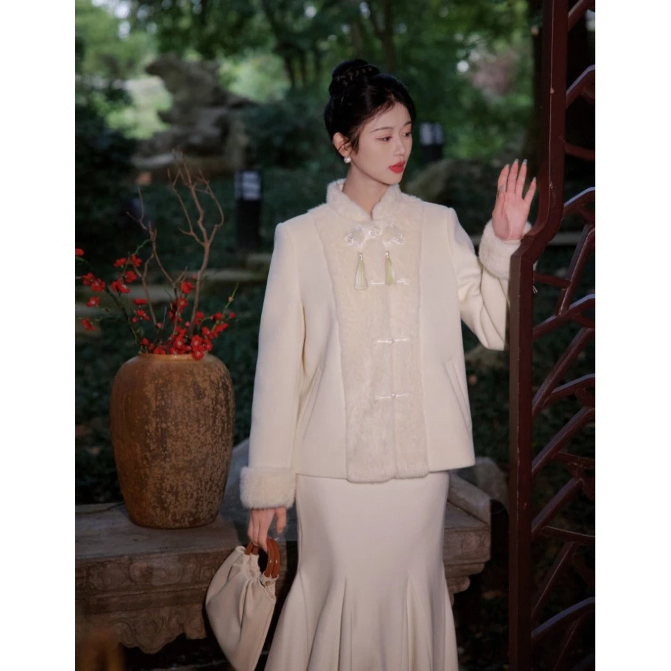 SE【锦绣伊人】新中式国风气质外套女冬季毛绒上衣S2023111502X