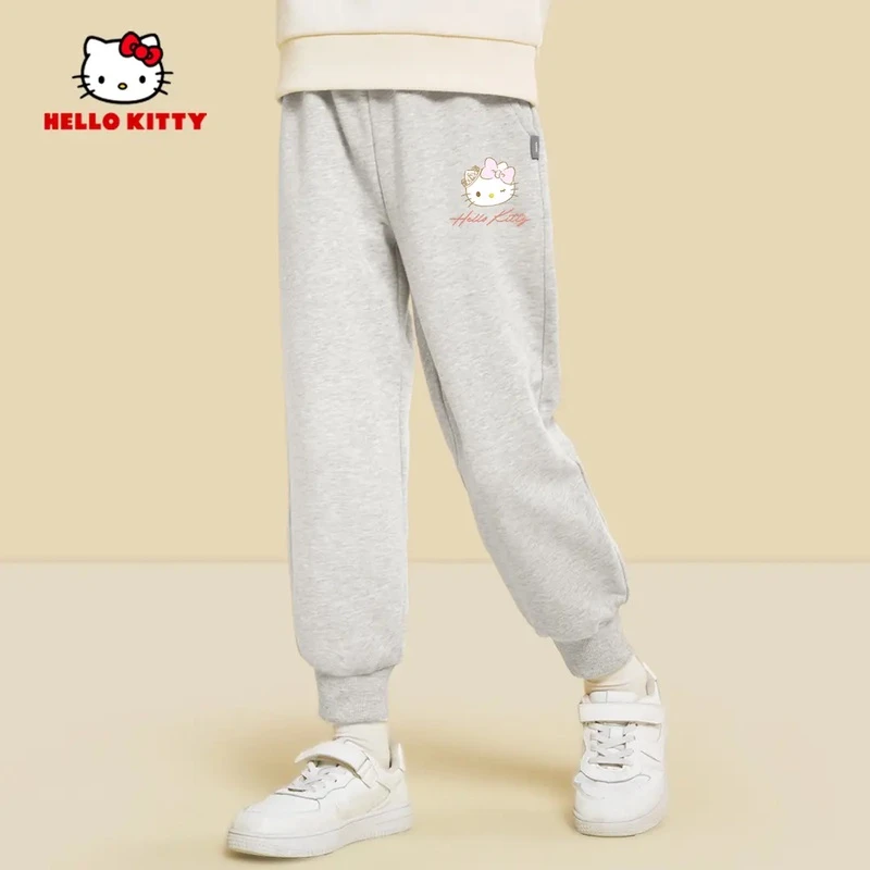 Hello Kitty女童裤子春秋2025新款中大童运动裤卫裤女孩秋装长裤