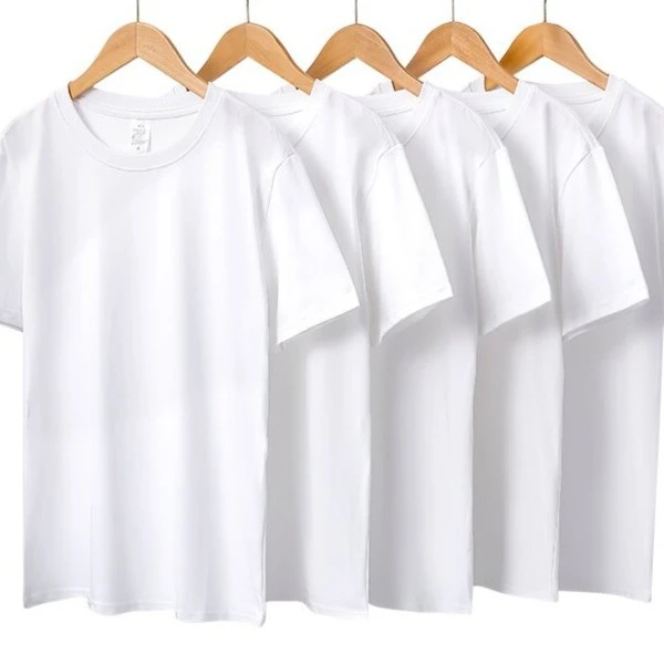 230g夏季纯棉圆领短袖t恤男女宽松休闲百搭纯色白色T恤打底衫男款