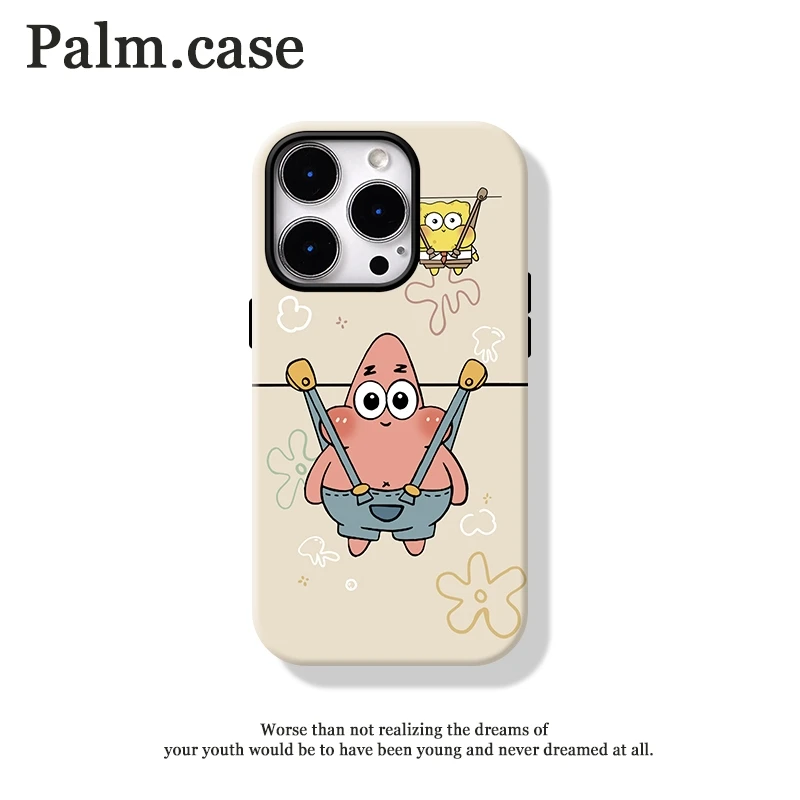 适用【苹果/华为/oppo/vivo/小米】菲林二合一软壳手机壳海绵宝宝