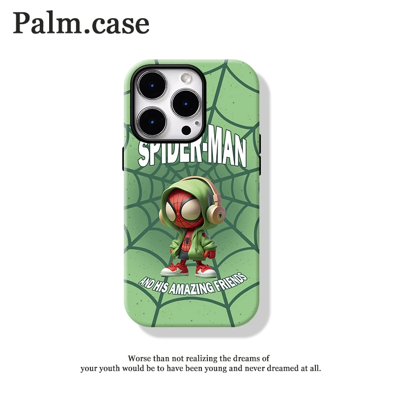 适用【苹果/华为/oppo/vivo/小米】菲林二合一可爱卡通手机壳蜘蛛侠