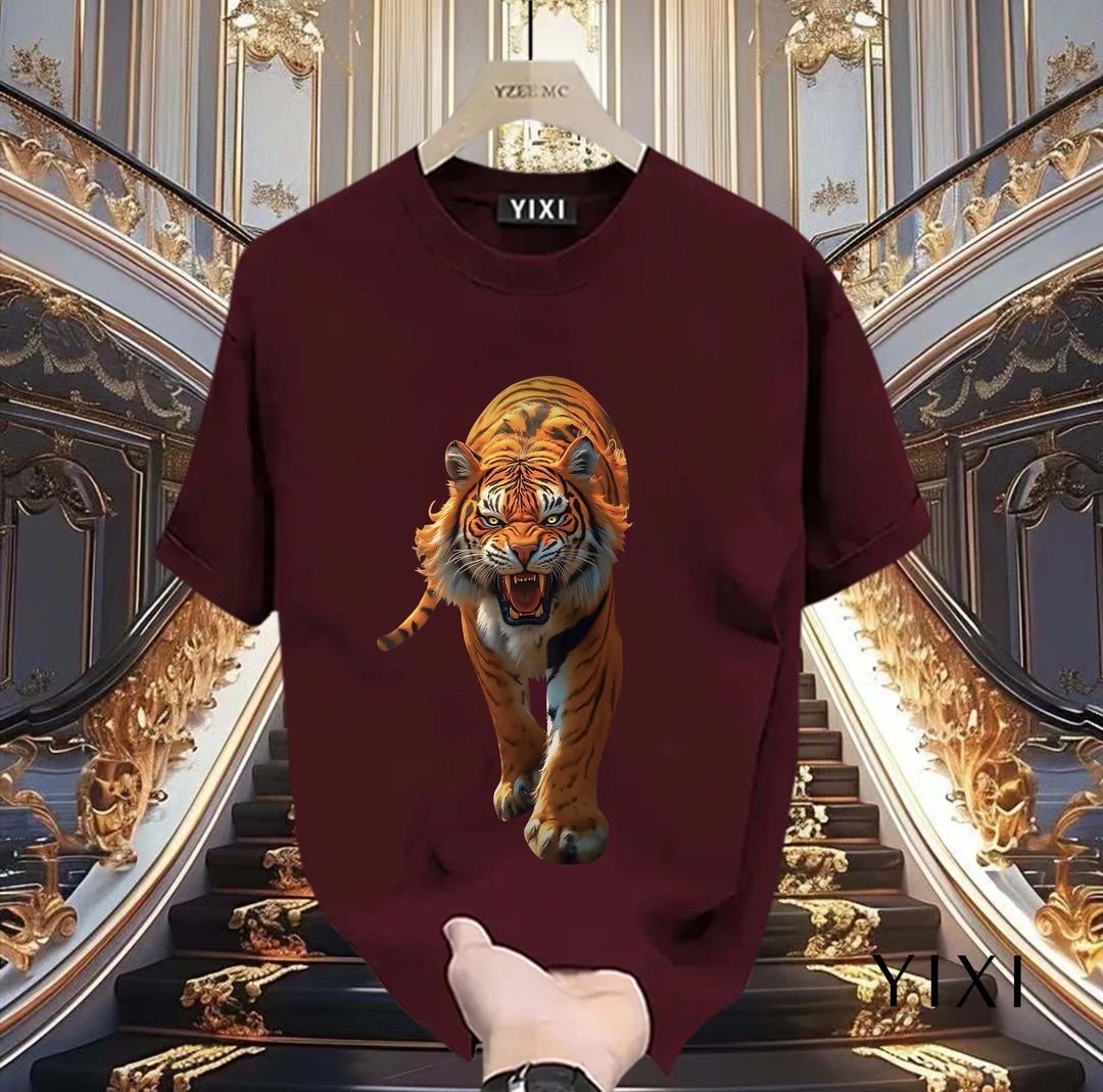 2024夏季图案大码纯棉短袖T恤潮流男休闲oversize半袖印花宽松