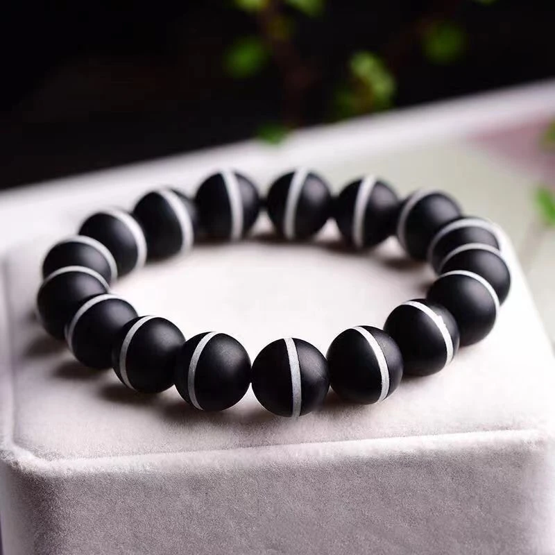 天然玛瑙一线药师手串圆珠单圈手链男女情侣简约时尚大气手链