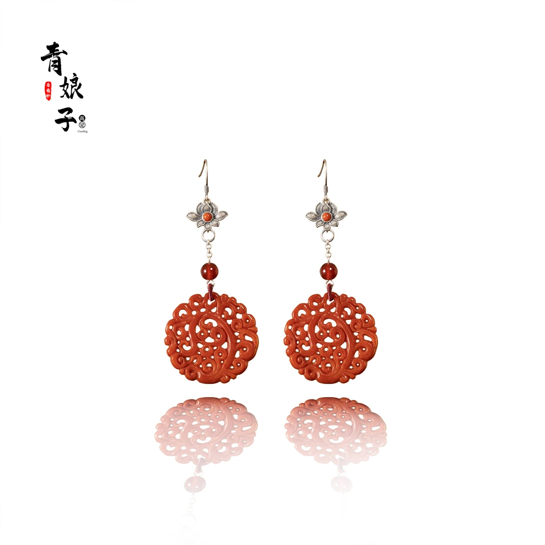 非金属玻璃耳饰 非金属 百搭复古耳饰50480