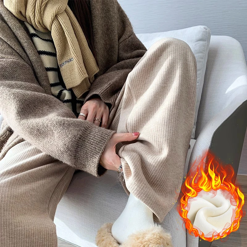 孕妇裤子秋冬款2025新款保暖阔腿棉裤秋季外穿加绒加厚打底裤冬季