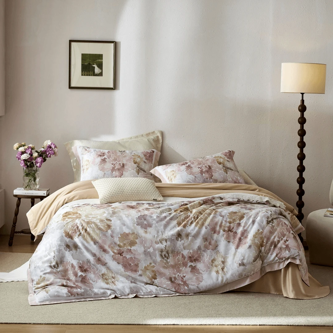 宝缦丽本 芳若 60天 丝数码印花四季款磨毛新欧式轻奢床品四件套