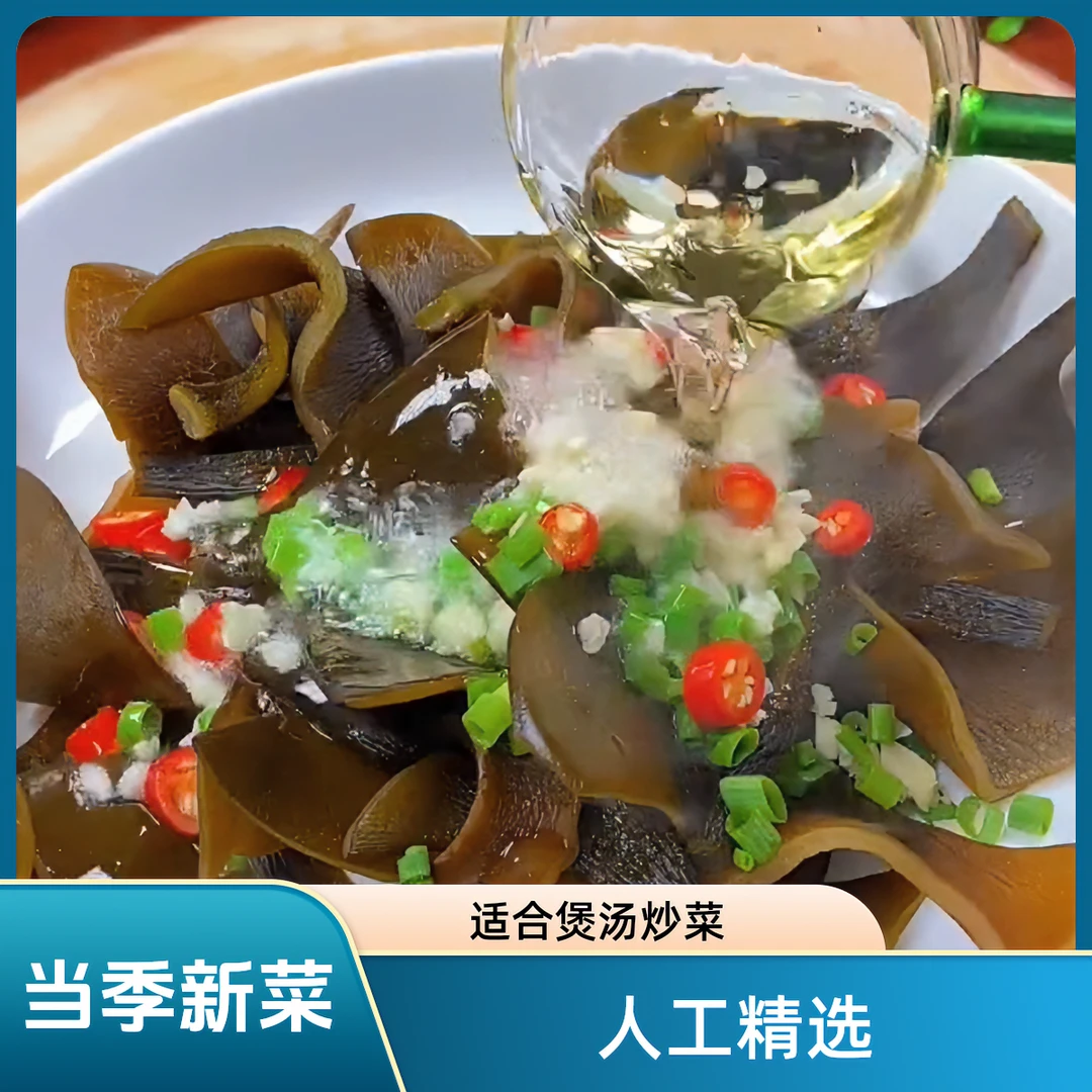 商家活动爆款当季新菜人工修剪霞浦海带头香甜脆爽煲汤炒菜50g/袋