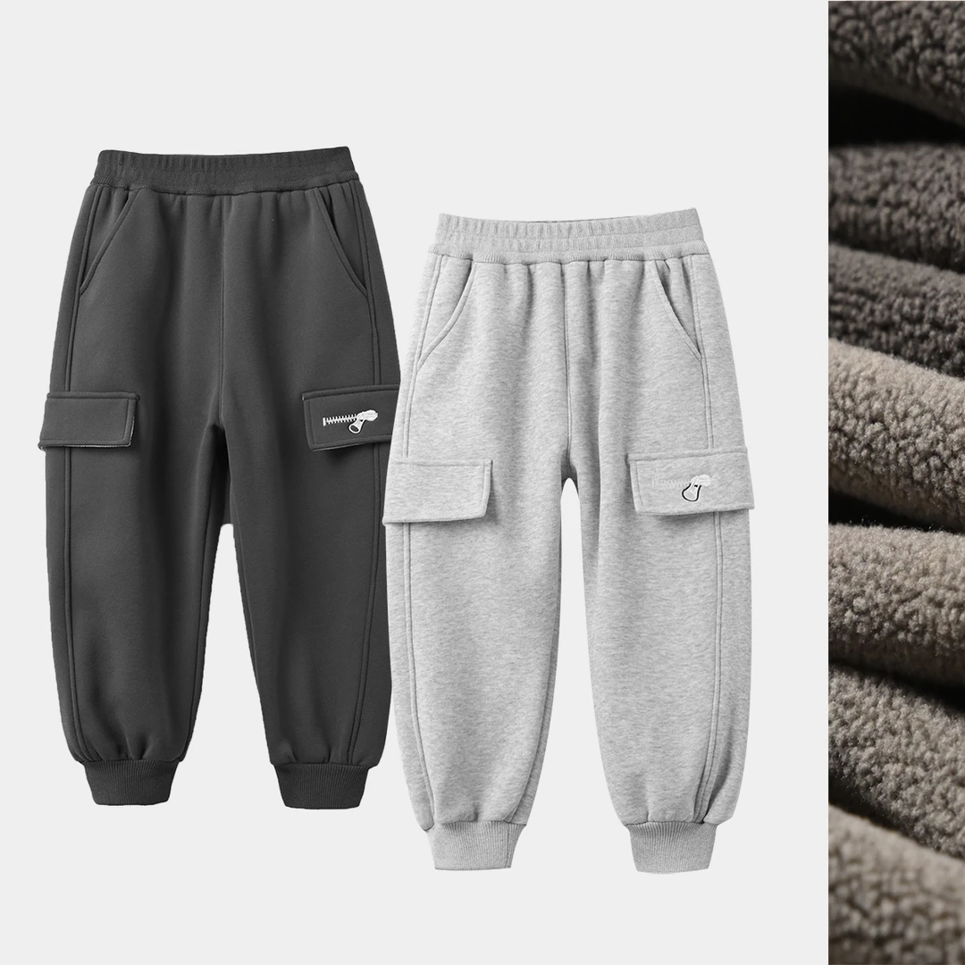 A类 儿童复合奥粒绒一体绒工装裤 男女童运动裤卫裤 秋冬款 87921