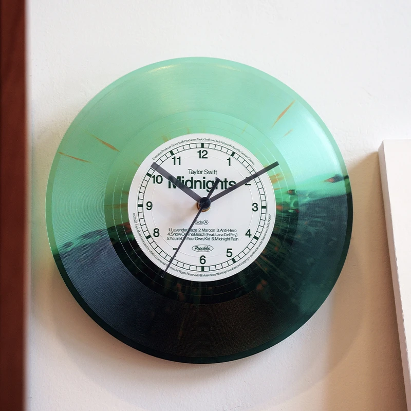 Taylor Swift霉霉泰勒斯威夫特仿真唱片个性静音挂钟家居礼物周边