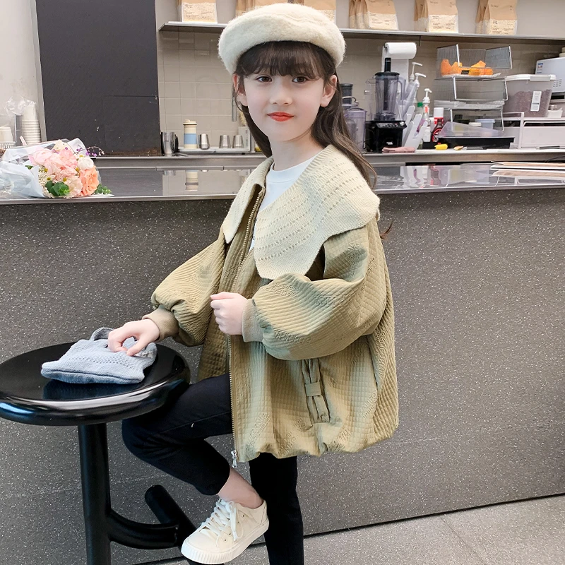 boboe/波波鹅女童2024新款洋气儿童棒球服女孩开衫夹克上衣-24Q53