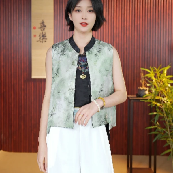[彩霞]媛媛高定新中式锦绣华彩双面马甲-YY016