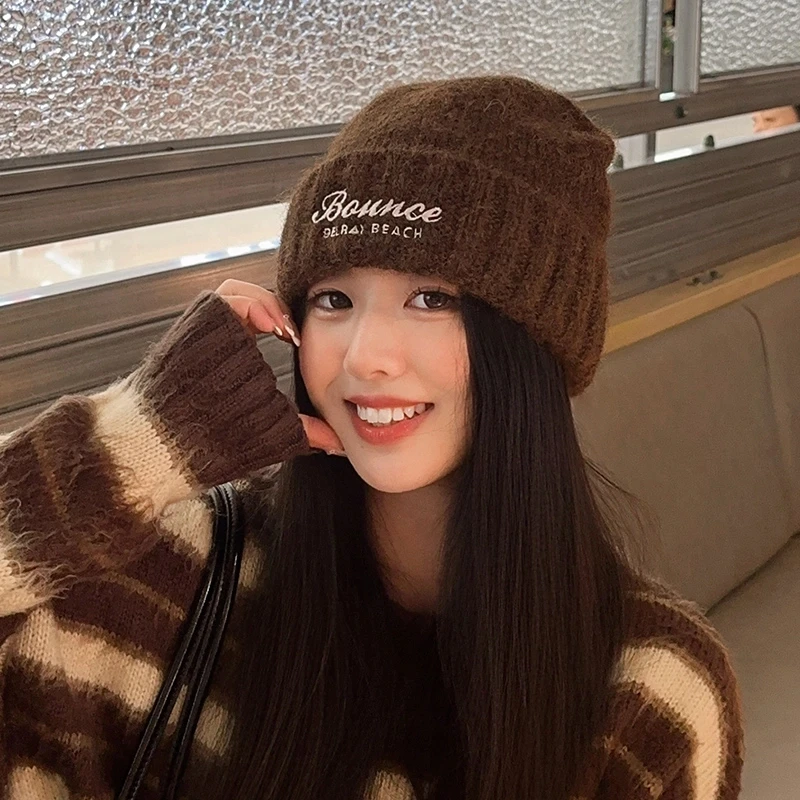 heyo/禾妖护耳针织毛线帽女秋冬季韩系显脸小百搭大头围堆堆冷帽