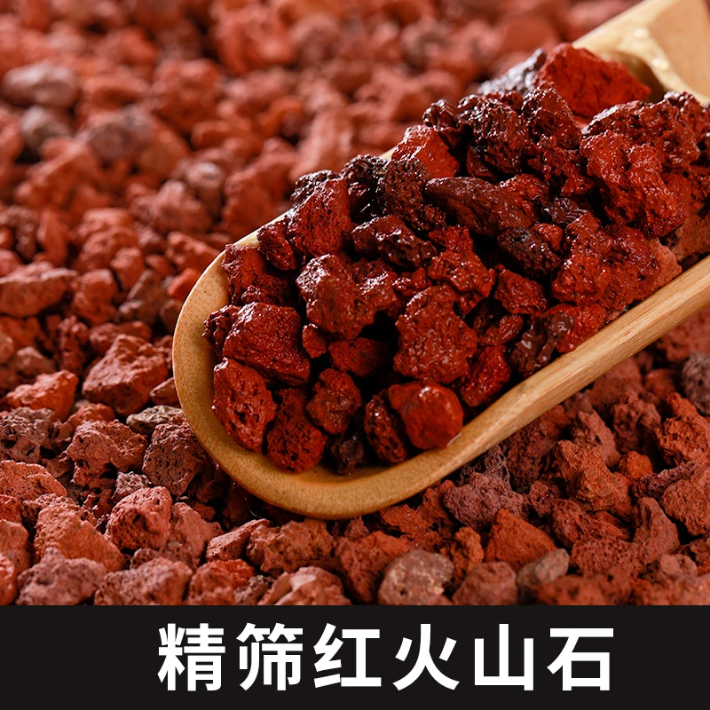 红火山岩颗粒养花专用透气沥水兰花石专用营养土植料火山铺面石