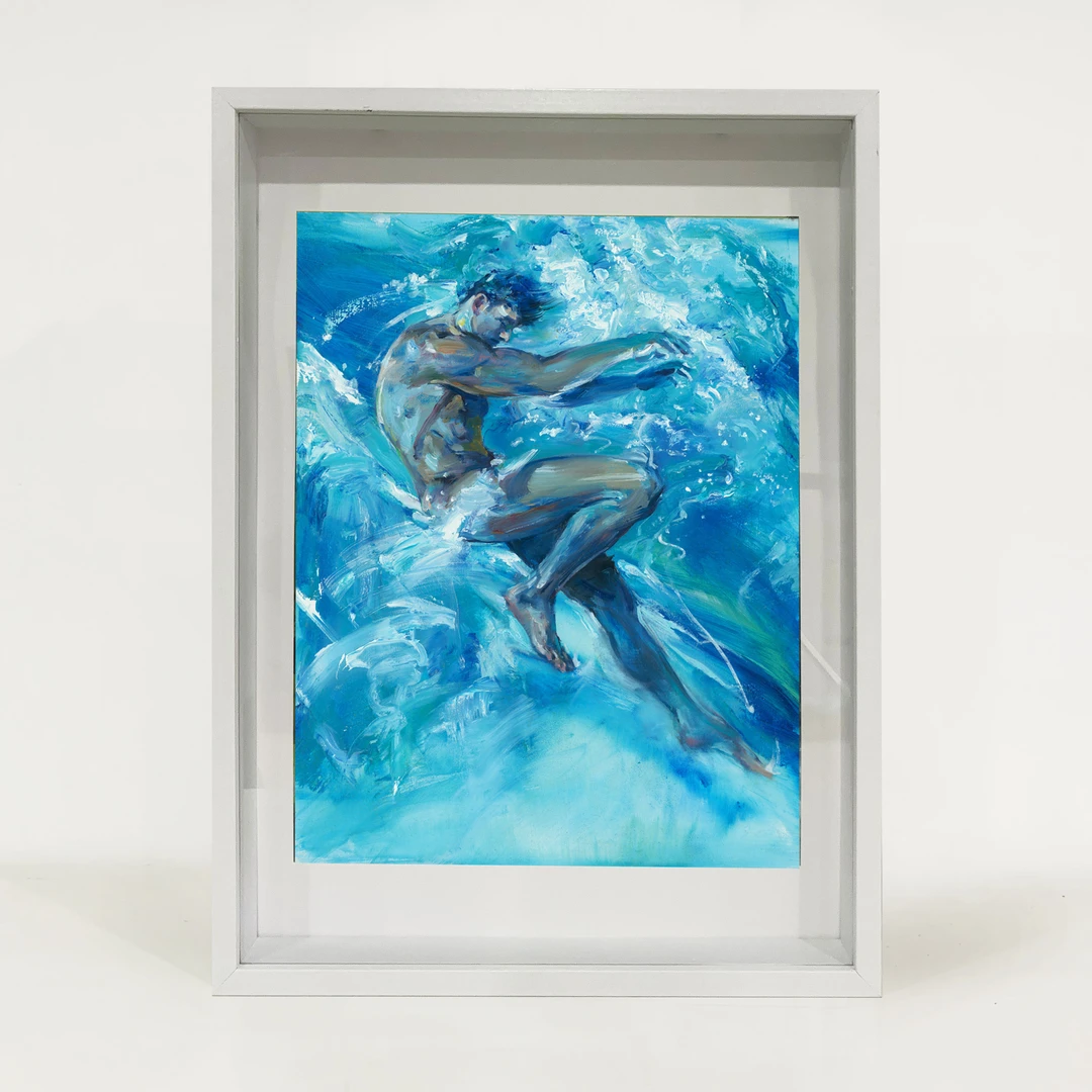 夏日冰凉文艺范私人空间人体绘画创作家装家居饰品游泳馆装饰字画