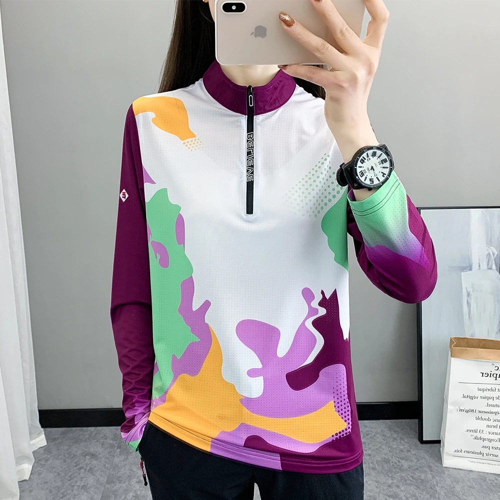 户外迷彩冰丝速干衣女长袖T恤轻薄防晒透气运动跑步徒步快干衣夏