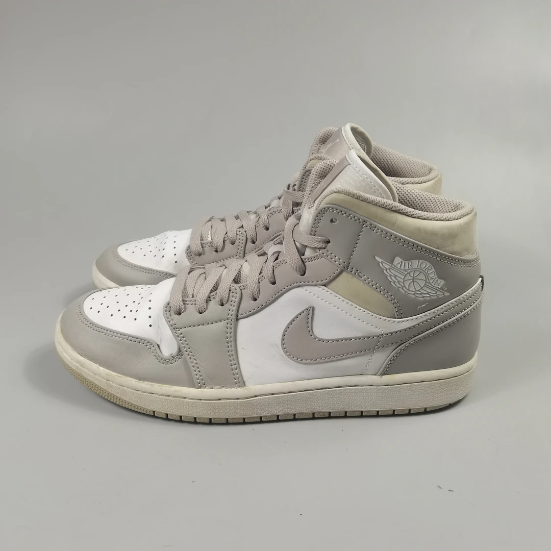 二手42.5码/Air Jordan 1 AJ1麻布奶油中帮耐磨篮球鞋/公价899