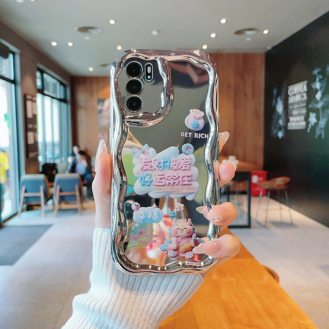 （OPPOReno6系列）曲边纹电镀适用OPPOReno6/OPPOReno6Pro手机壳潮