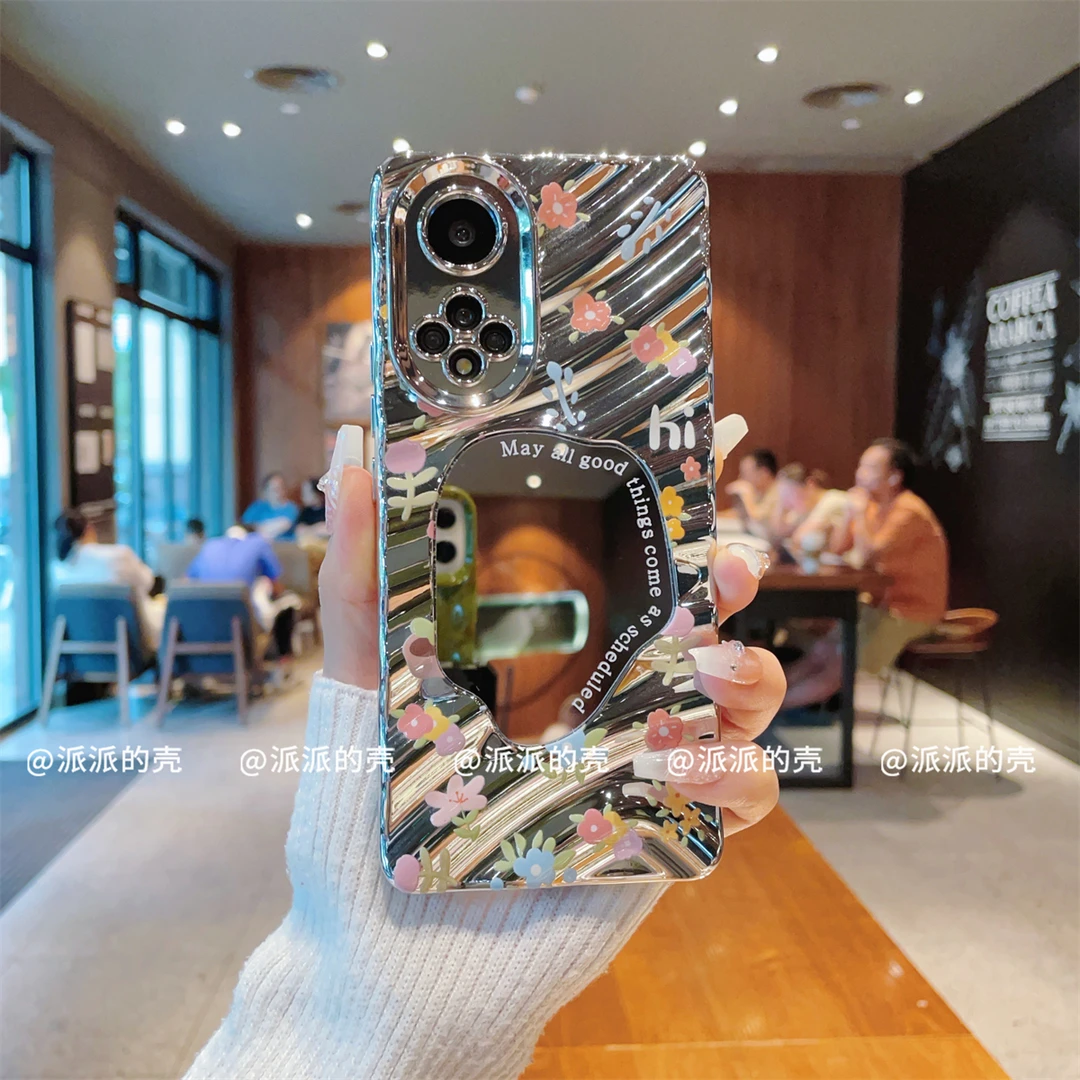 （华为nova9系列）电镀波纹镜子适用华为nova9/nova9Pro/9SE手机壳