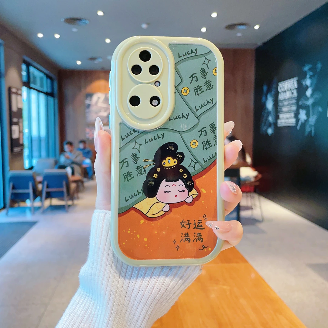 （华为p50系列）奶油壳适用华为p50/华为P50E/华为P50Pro手机壳防摔