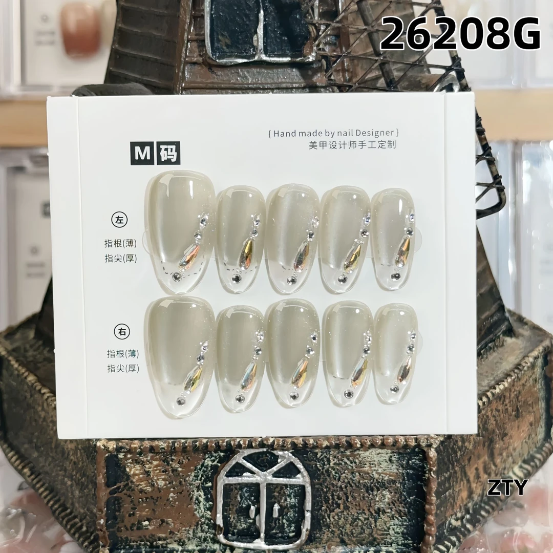学长设计穿戴甲 编号26208G  玉簪记（中椭圆）