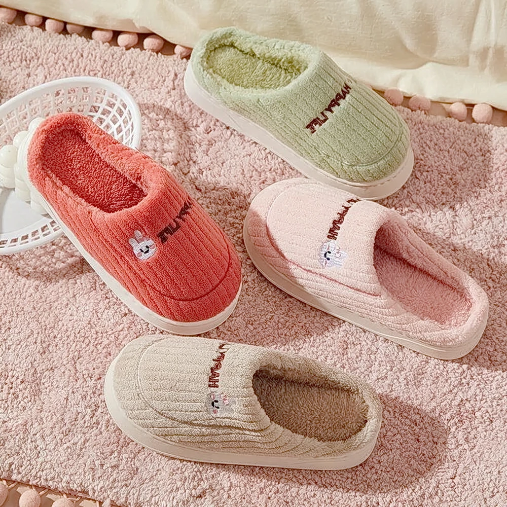 情侣包头棉拖鞋女秋冬季居家室内耐磨耐脏防滑保暖可爱insi毛拖女