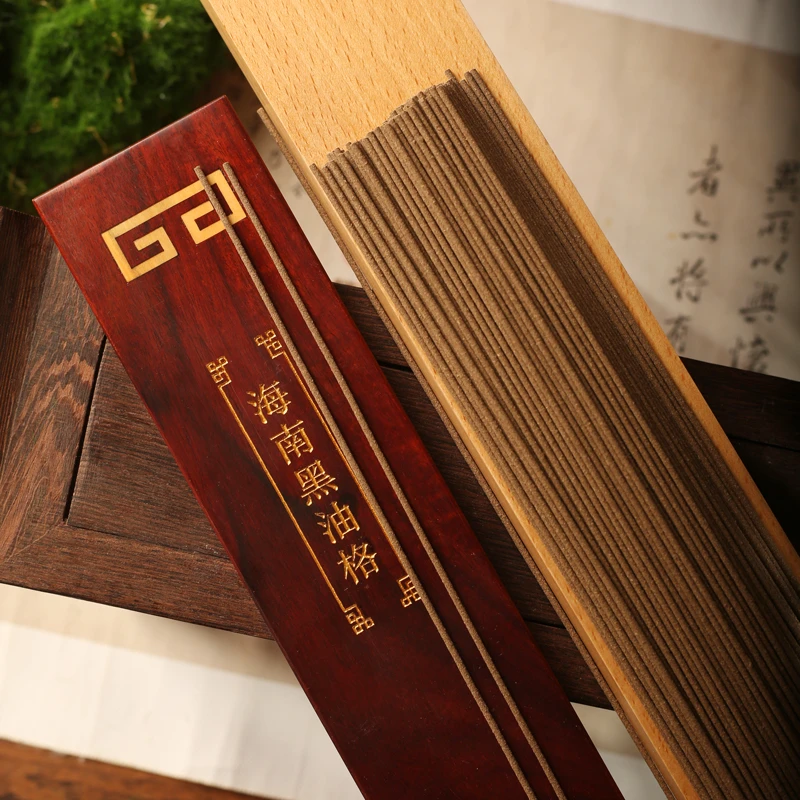 【郑师傅】海南黑油格30g 21cm线香木盒装 卧室客厅家居手工香薰