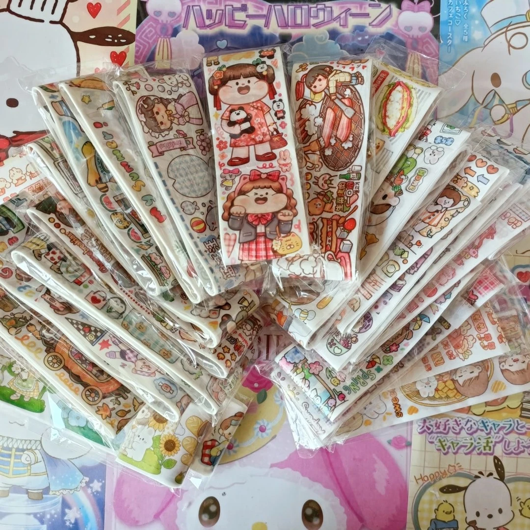 手帐随心配贴纸胶带便签咕卡贴肉球小麻薯调调卓大王莉莉丝提拉多