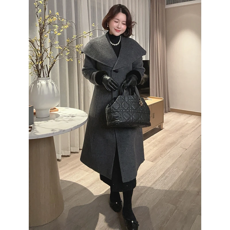 【DIS 定制】【灰雾绒冬】冬季大翻领羊毛毛呢大衣外套Z524X20463