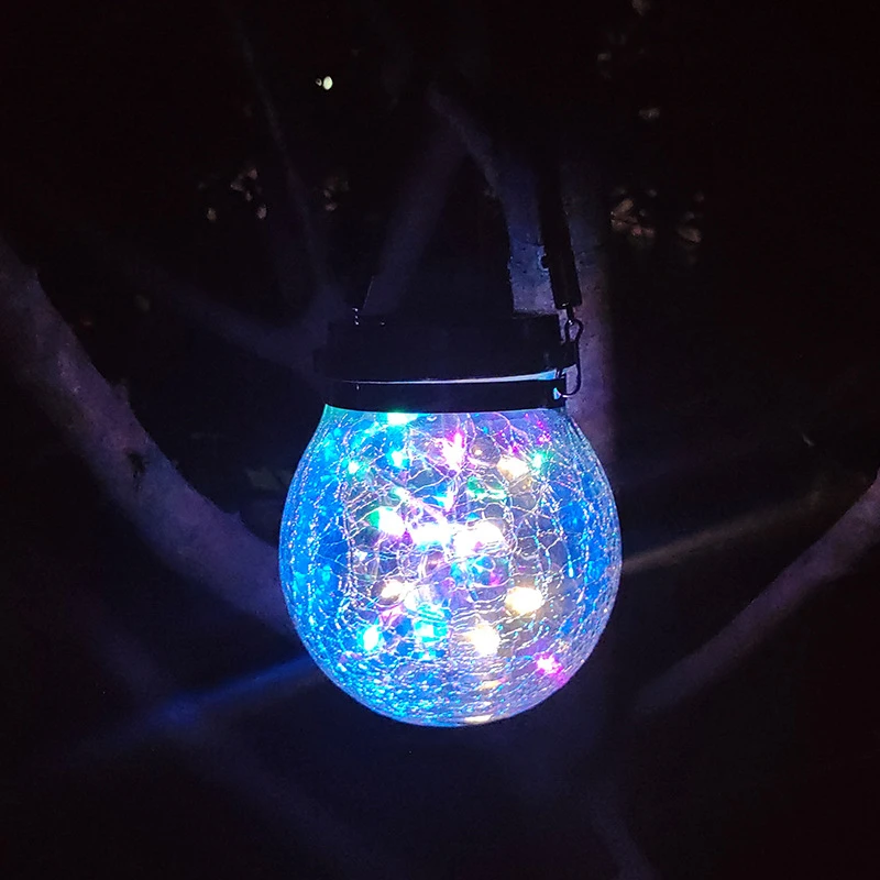 太阳能户外灯庭院户外防水景观灯露营灯氛围灯裂纹许愿灯花园装饰