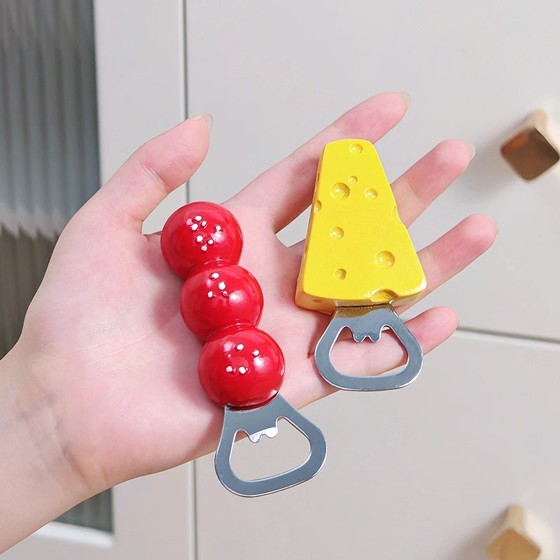 创意磁吸开瓶器糖葫芦奶酪设计开盖神器冰箱贴瓶盖起子家用可爱