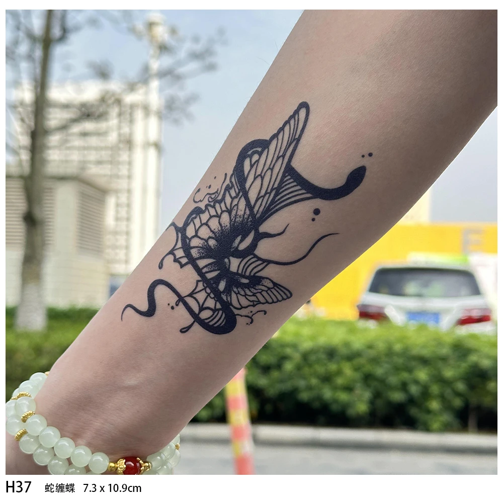 蝴蝶系列二 草本果汁纹身贴纸唯美简单手臂图案防水防搓持久维持