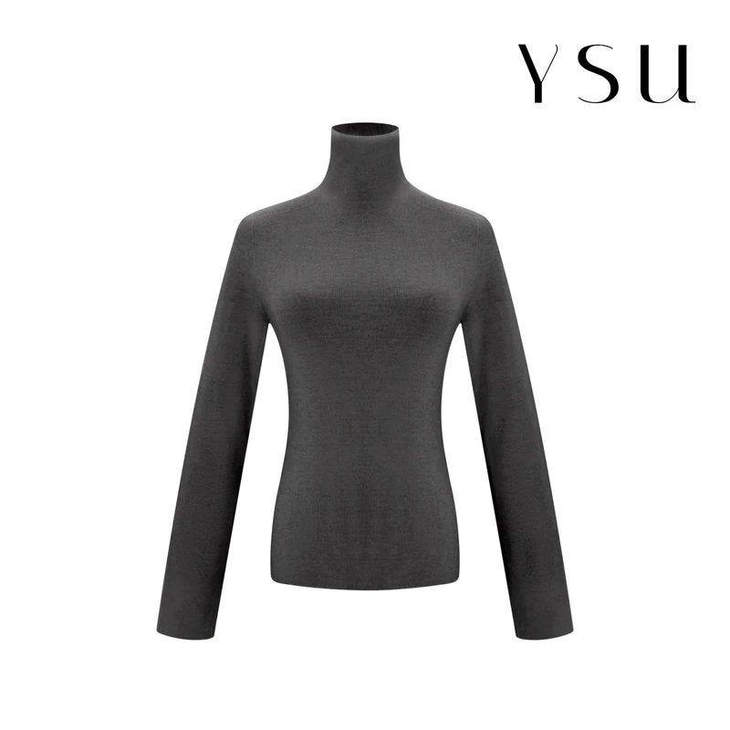 YSU【YSU】简约纯色高领针织修身高领长袖针织衫打底Y303941