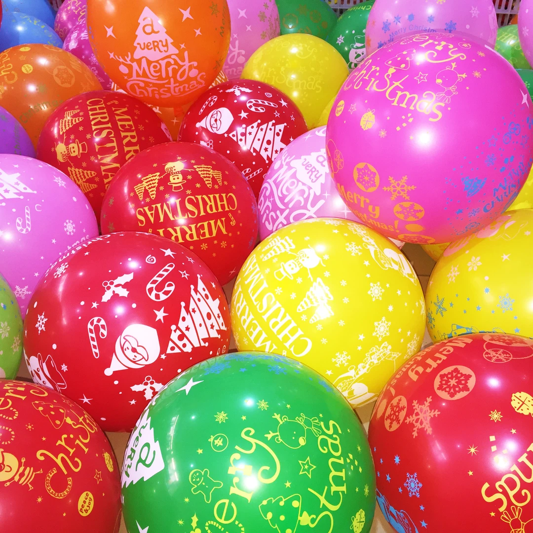 圣诞节气球印花圣诞老人商场橱窗公司活动装饰布置学校教室幼儿园