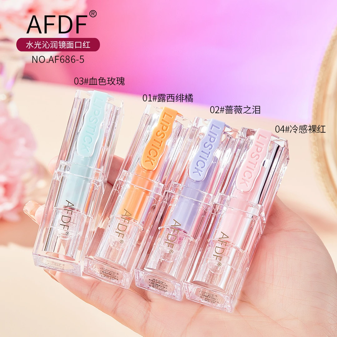 AFDF变色温变口红水晶水光唇膏学生显色口红水滋润持久不沾杯镜面