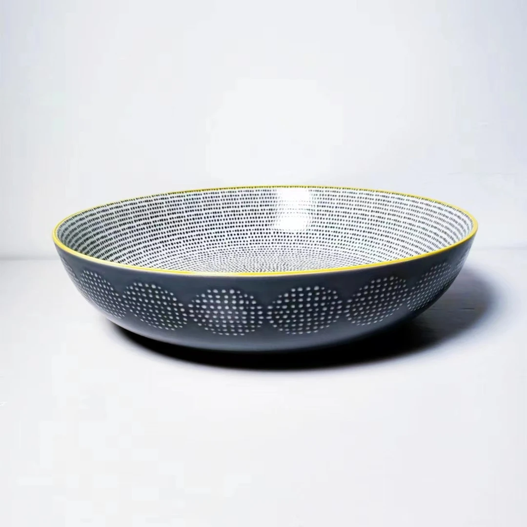 屋里进家居陶瓷浮雕大汤盆水煮鱼盆30cm