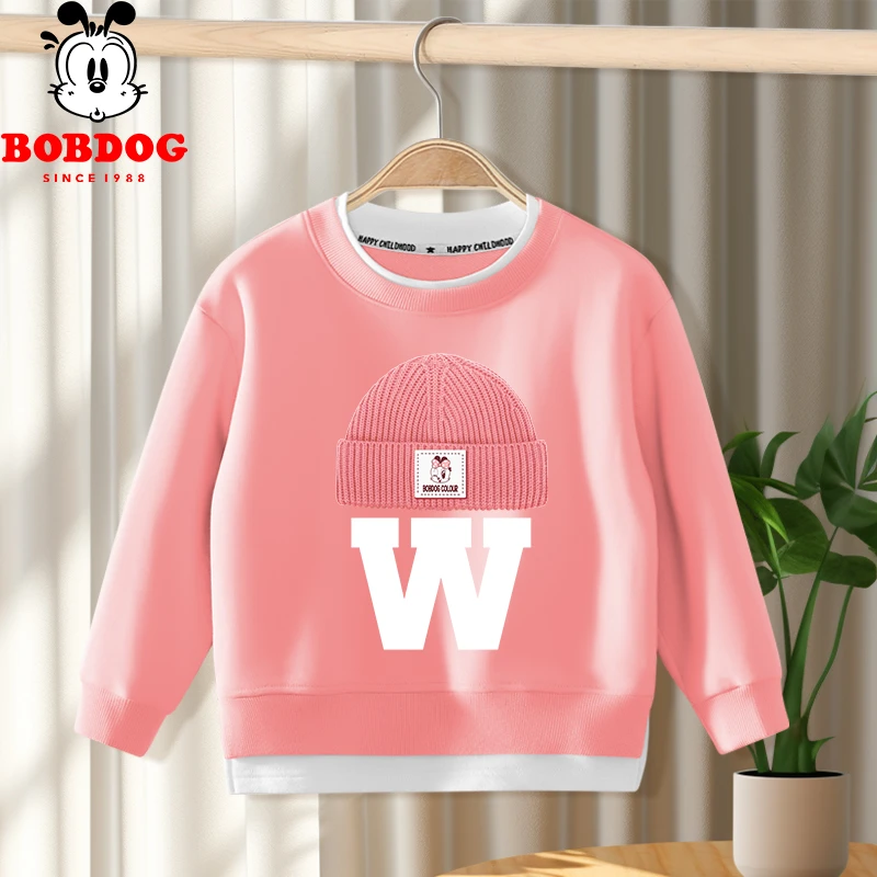 巴布豆卡乐女童假两件卫衣2025新款中大童儿童薄衣服秋装童装上衣