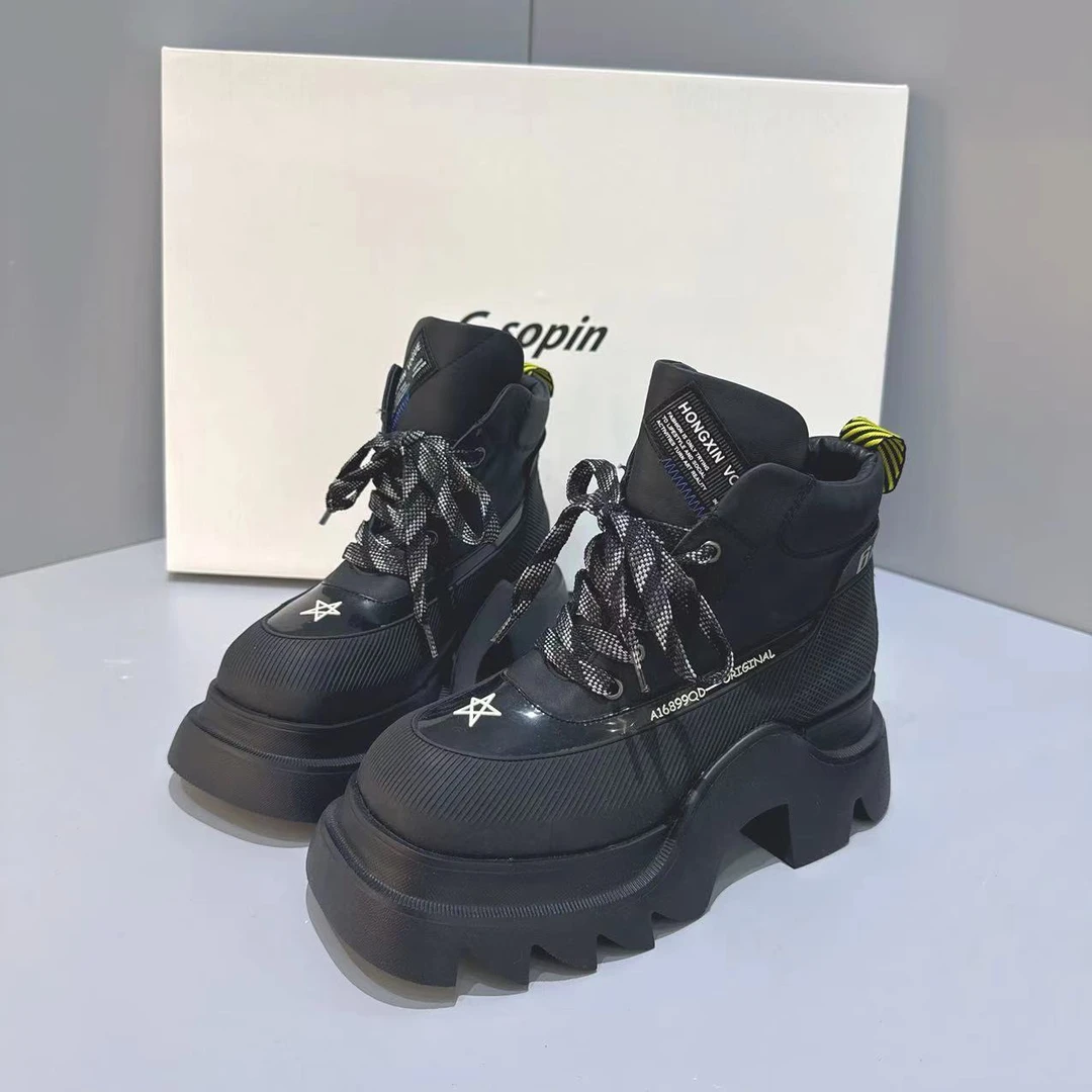 现货A4｜真皮羊里垫厚底超酷女靴｜标准尺码｜6899-11