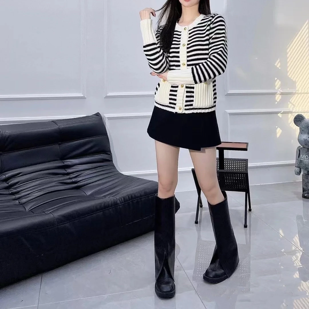 现货A5｜“明星同款”真牛皮裤管女高靴｜半码拍小｜77-7（7902）