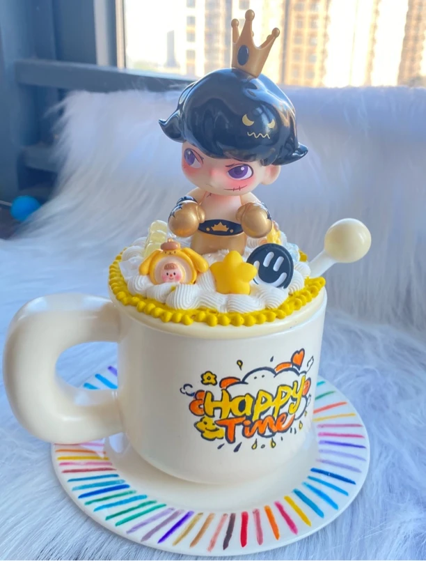 创意奶油胶陶瓷水杯DIY潮玩手工可爱摆件送礼