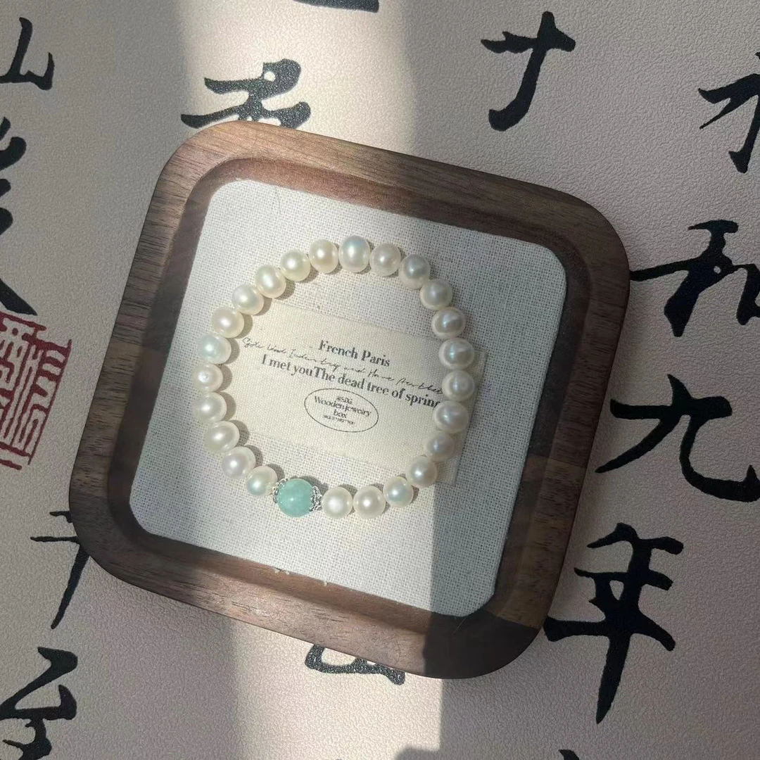 【淡水珍珠8mm成品手串】天然珠珠